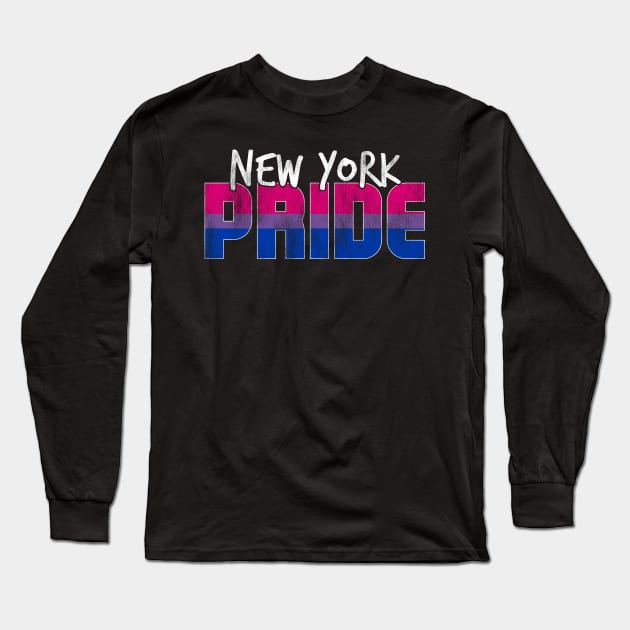 New York Pride Bisexual Flag Long Sleeve T-Shirt by wheedesign